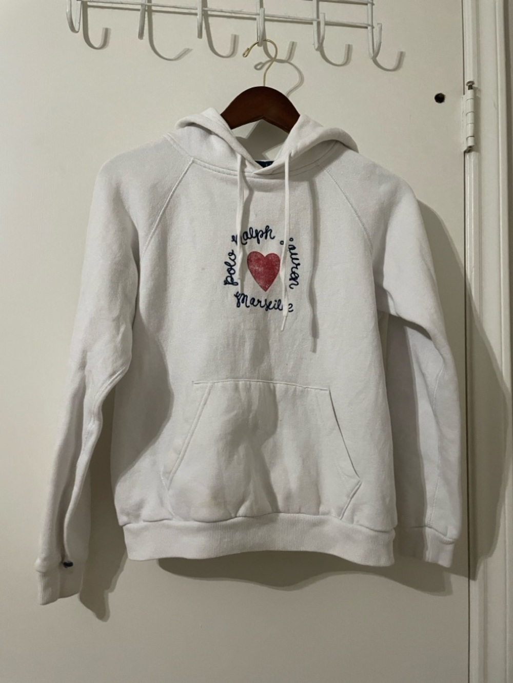 Polo Ralph Lauren Marseille Heart Hoodie White - Size S - Picture 2 of 9